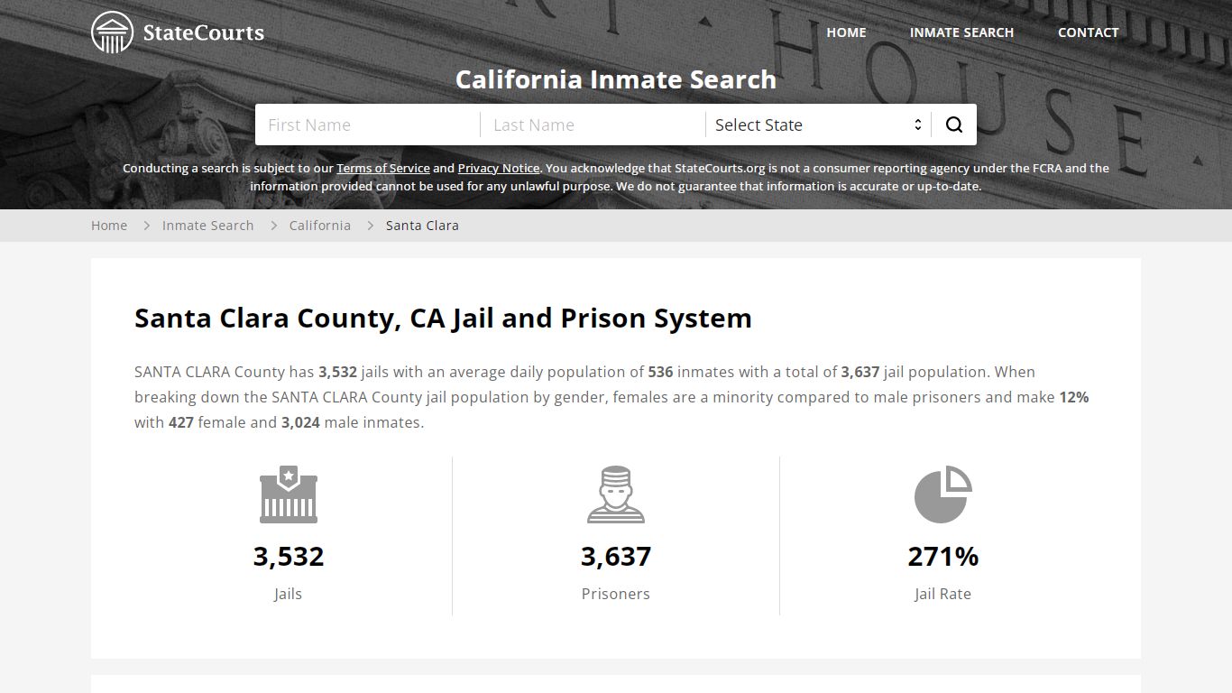 Santa Clara County, CA Inmate Search - StateCourts